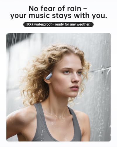 Image of NDO Wireless Bluetooth Earbuds Earhook Sport Headphones with 48H Playtime, ENC Mic IPX7 Waterproof Fast Charging,Lightweight Design for Active Lifestyle,Gift for Teens or Fitness Lovers-Sky Blue