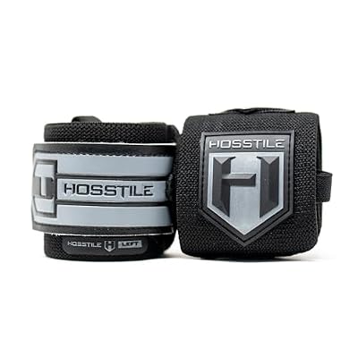 HOSSTILE Wrist Wraps (Pair) Durable 18 with Light Flexibility, Thumb Loop, Extra-Wide Hook and Loop Fastener for Adjustable Support, Ideal for Weightlifting, Bodybuilding, Crossfit