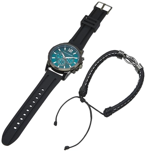 Image of French Connection Men Green Dial Analogue Watch & Bracelet - FCW06GR