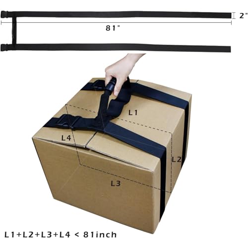 Auniwaig Alça de transporte de caixa com alça, alça de transporte ajustável estilo cruz de mão para