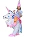Seasonblow Adult Inflatable Ride Unicorn Party Dress Halloween Suit Fancy Costume