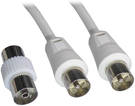 15M 15 Metre Long Aerial Coaxial Fly Lead Cable - Male to Male with Female coupler