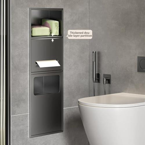 Étagère douche grande capacité encastrable et étanche avec collecteur de déchets gain de place - 7