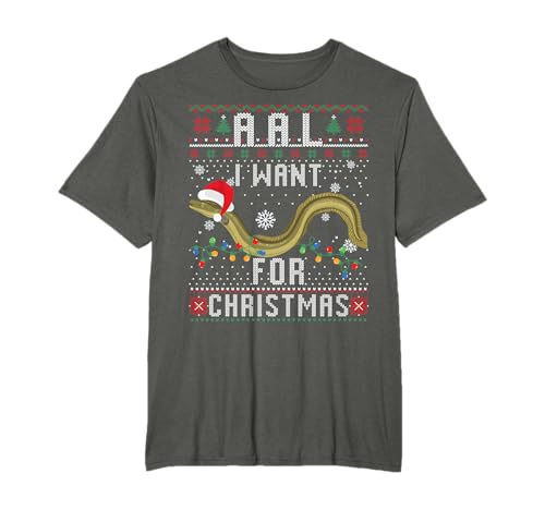 Aal I Want for Christmas I Angler Ugly Christmas Sweater T-Shirt