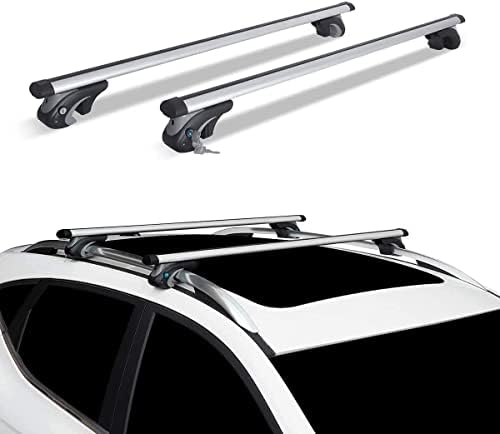 Cross Bars, JinsanityPerformance Universal 54'' Adjustable Aero Aluminum Roof Rack CrossBars Raised Side Rail Gap Needed, Cargo Carrier Rooftop Luggage CrossBars for Most Vehicles