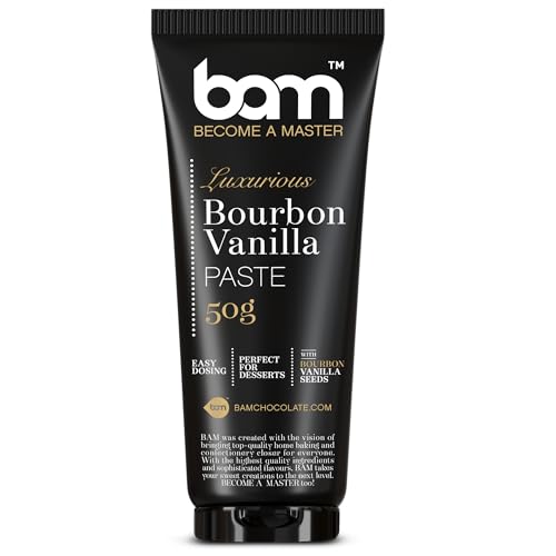 BAM Pasta de Vainilla en Tubo, 50 g – Extracto de Vainilla Bourbon de Madagascar con Semillas Naturales – sin Alcohol y sin Gluten