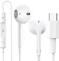 Fone de Ouvido com Fio Tipo C com Microfone Integrado Som Estéreo Premium Compatível IPhone 15 15 Pro 15 Pro Max 16 16 Pro Max, Galaxy, IOS/Android, Tablet, Notebook