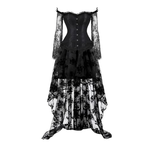 Ensemble corset serré en dentelle noire lingerie fine guêpière femme