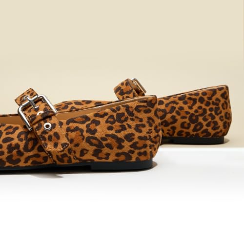 C.Paravano Women's Flats Shoes | Comfortable Slip on Shoes | Ballet Flats Dress Shoes | Round Toe Mary Jane Flats with Metal Buckle Strap2