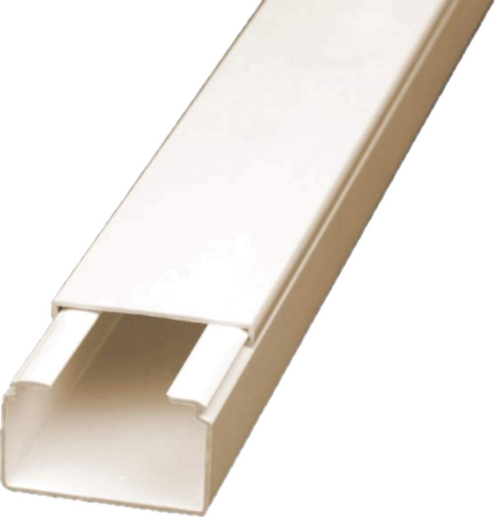 CabCom PVC Kabelkanal Kabelleiste Kabelschacht Brüstungskanal zur Montage an Wand oder Decke Diverse Größen und Farben (40 x 40 mm, 20 Meter, weiß)