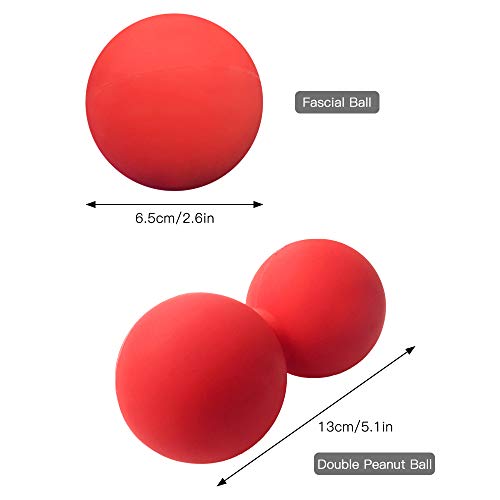 Bolas de terapia, Andoer Conjunto de bolas de massagem Conjunto de bolas de amendoim para tratamento