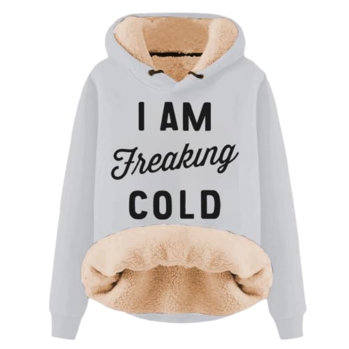 Sweat à capuche femme oversize doublé polaire doux anti-froid