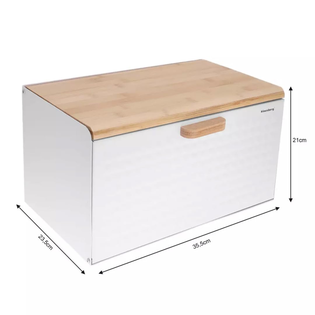 Metlex - Contenitore per il pane in legno e acciaio INOX, 35,5