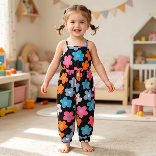 Kislio Toddler Baby Girls Jumpsuit One Piece Mermaid Romper Sleeveless Strap Summer Outfits Pockets Clothes 1-6 Years — view 2