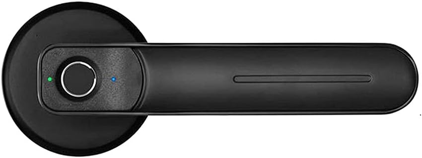 Fingerprint Door Lock Handle USB Rechargeable Anti Theft Smart Electric Keyless Security Entry with 2 Keys for Home (Color : Black)