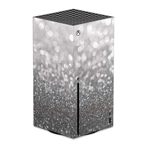 Skin Compatibile con Microsoft Xbox Series X Pellicola Adesivi Argento Lucentezza Glitter Look