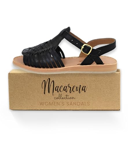 Macarena Collection Womens Shoes Leather Sandals for Women | Huarache Handmade Mexican Sandals Women | Comfortable & Stylish Womens Sandals 30442