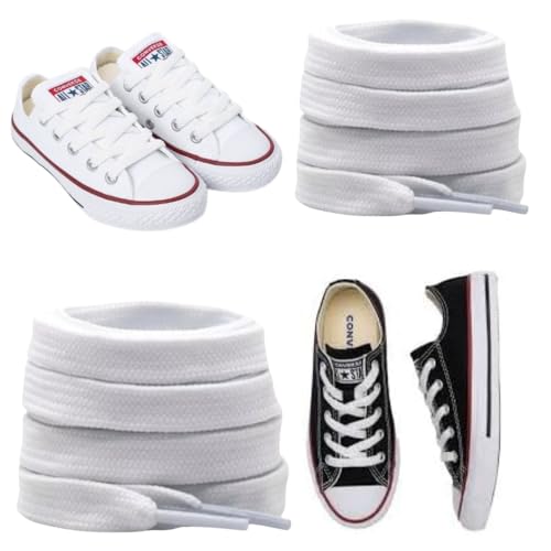 Cadarço Branco 1,20 cm 2 Pares, 100% Poliéster, Resistente, Compatível Com Todas as Marcas e Modelos