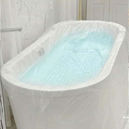 12 Pcs Bathtub Cover, Individual Pack Bath tub Liner Large (102x47') Disposable Covers Liner Bag for Travel and Household, Portable Bath tub Plastic Bag by Ausaulac