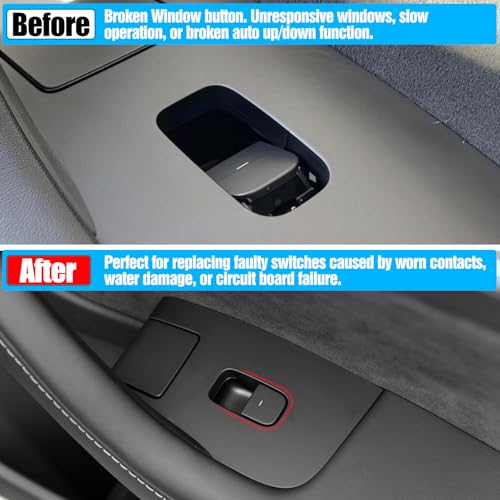 Image of Jaronx for Tesla Window Switch for Model 3 2021-2024 / Model Y 2020-2024 | Front Right Passenger side /Rear Door Power Window Control Switch Replace for 1081038-02-F, 1081038-02-E (Matte Black)