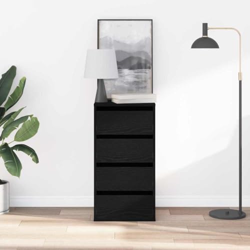 Cajonera de madera negra con 3 cajones amplios y dimensiones compactas 5
