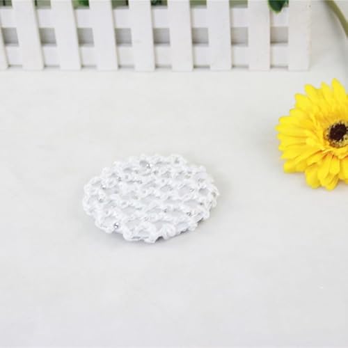 Dutt Netz Haarnetz,2 Pcs Dutt Netz mit Strasssteinen Bun Frisurenhilfe Stoff Knotennetz Ballett Haarnetz Dutt Mädchen Haargummi Strass für Gymnastik Rhythmische Sportgymnastik Ballett(Schwarz,Weiß)