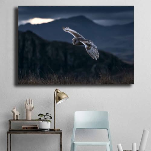 Toile chouette sauvage affiche moderne peinture murale multicolore - 4