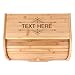 OXYEFEI Natural Bamboo Bread Box Personalized Custom Engraved Text Kitchen Counter Organizer Box Food Storage - Requires Assembly (1)