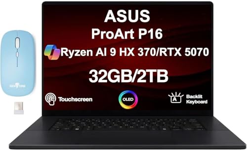 ASUS ProArt P16 Creator Laptop 16.0' 3K 120Hz OLED Lumina Touch Display (AMD Ryzen AI 9 HX 370, 32GB...