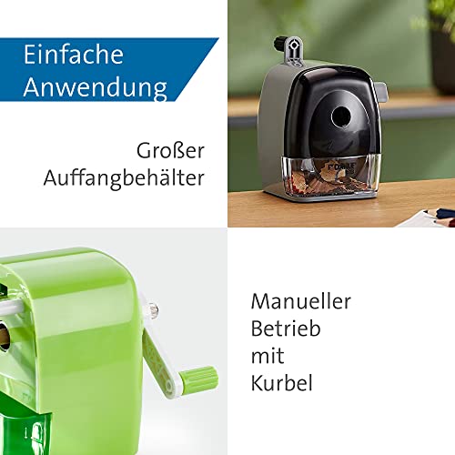 Dahle 133 Manuelle Spitzmaschine (Anspitzer für Stiftdurchmesser bis 11,5 mm) grau/schwarz