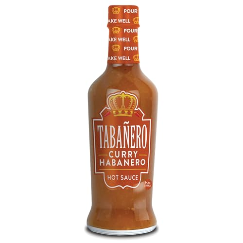 Image of Tabanero Curry Habanero Hot Sauce, 5 oz Small Glass Bottle