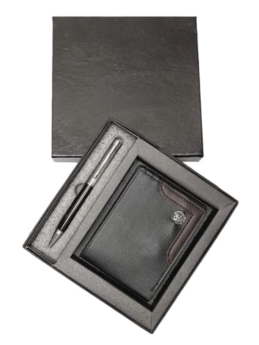 Image of ZEVORA 2 in 1 Gift Combo Set for Men - Leather Wallet with Pen - Gift Box for Birthday, Anniversary, Corporate & Festive Gifting