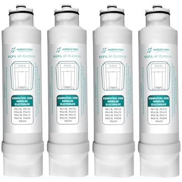 Kit 4 Refil Filtro Hidrofiltros Compatível com Purificador Electrolux PE11X, PE11B, PC41B, PC41X, PH41B, PH41X, PA21G, PA26G, PA31G.