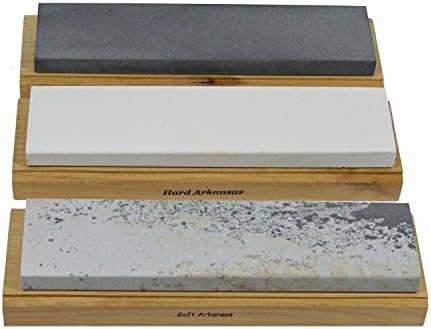 Arkansas Sharpening Stone Set - Wood Mounted 10"