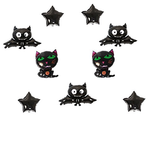 O.L. Toys Ovee Lando Black Cat Bat Star Balloons Birthday Party Decoration Set of 17