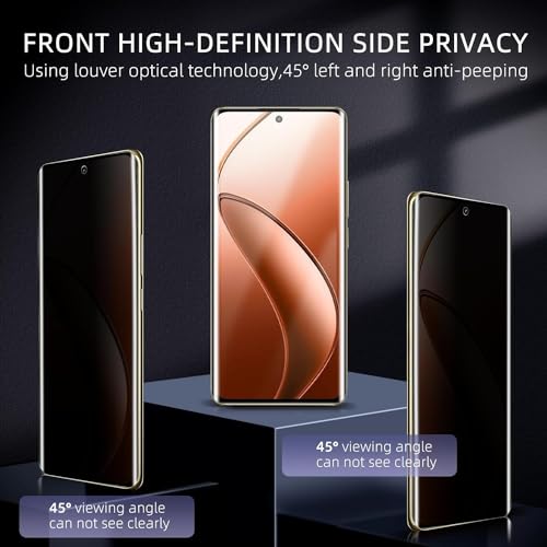 Image of ZARALA Privacy Screen Protector Compatible with Realme 12 Pro /Realme 12 Pro+ /Realme 11 Pro /11 Pro+ 5G, [Pack of 2] TPU Anti-Spy Screen Protector Tempered Glass Film Bubble-Free [Positioning Aid] for