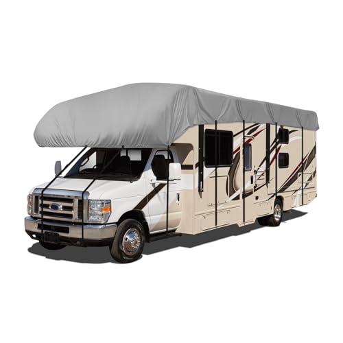 420D RV Caravan Roof Cover, Heavy Oxford Foldable Roof Protection Tarpaulin for Motorhome Against Dust, Moisture and UV Radiation, with Windproof Side-Straps and Buckles (295X122inch) (24.5x10ft)