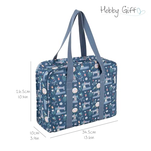 Image of Hobby Gift Project Case Sewing and Yarn Storage Bag with Handles Internal Pockets and Organiser Inserts for Knitting Crochet Craft Classes and Travel