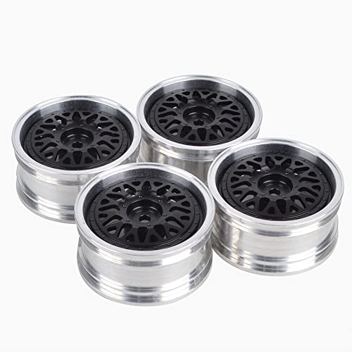 RC 1/10 Aluminum Wheel Rims Hex 12mm Adjustable Offset for Tamiya MST Yokomo 3racing 1:10 RC on Road Drift Touring Car (SBlack)