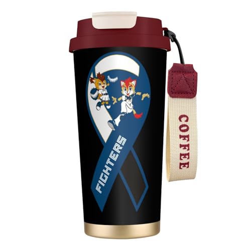 タンブラー 北海道日本ハムファイターズ 野球応援 コーヒーカップ 500ml ストローと蓋付き マグボトル 保冷 保温 ステンレス製 魔法瓶 水筒 直飲み 応援グッズ プレゼント