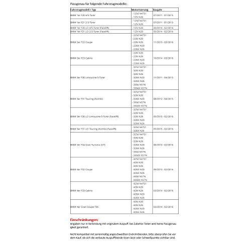 L & P A306 2 uitlaatkleppen, eindpijp, chroom, roestvrij staal, gepolijst voor F20 F21 125i 125d 225d F30 F31 325d 330d… - Afbeelding 4