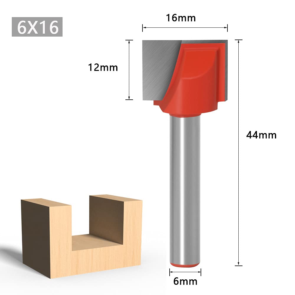 6mm Gambo Frese per legno Fresa a punta quadrata Fresa per Scanalature Fresa per Spianatura Frese a disco e per Spianare