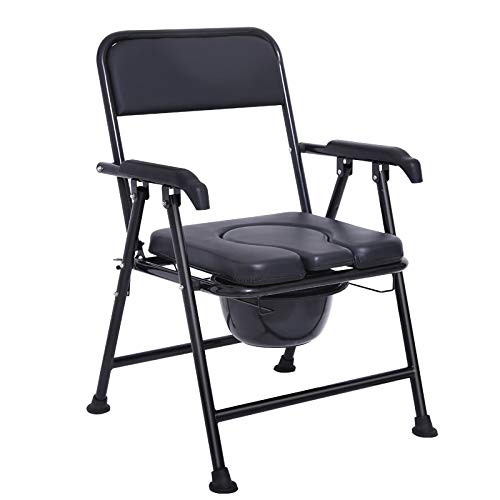 Chaise de toilette assise noire confortable pour seniors et maternité