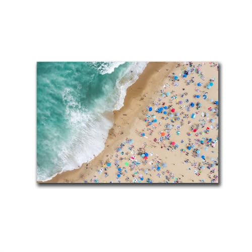 Poster Wall Art Print Aerial Beach Photography Coastal Ocean Wall Art Gray Malin Inspired Aerial Umbrella Print Fine Art Photography Home Decor Contemporary Living Room Bedroom Office Modern Art Deco 16x24inch