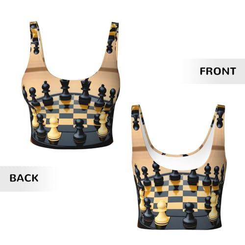 Chaleco deportivo para mujer con estampado de ajedrez HYTTER para yoga 4