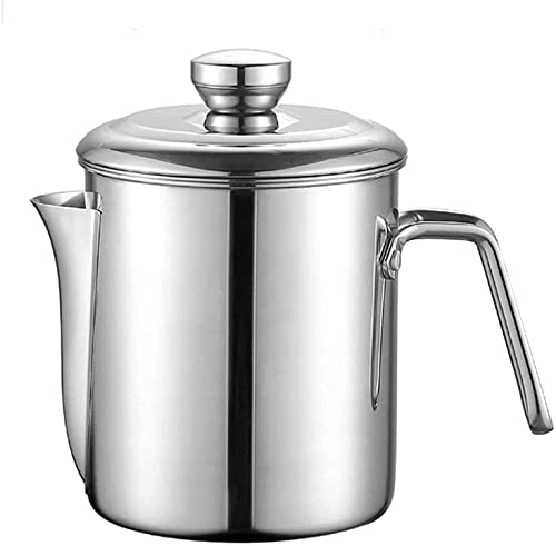 Foto von Fetttrennkanne Edelstahl Fettkanne Fettabscheider für soßen 1800ml Mehrzweck Verwendung Fetttrenner mit Abnehmbarem Staubdichtem Deckel und Sieb