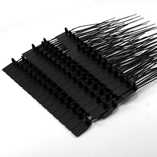 Leadseals(R) 500 PCS Anti-Tamper Security Seal Tags, Zip Ties for Fire Extinguishers Pull Tite Security Tags Numbered Disposable Self-Locking Straps 250mm Length (Black)