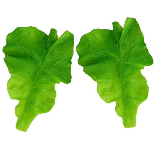 TOYMYTOY 2個 人工野菜シミュレーショングリーンレタス葉 柔軟製 食品サンプル 模型 インテリア装飾 ままごと用 食卓演出 撮影小道具 ベジタ