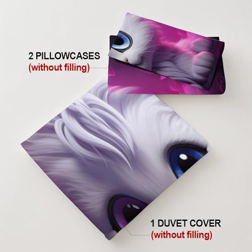 Drap housse chat 3D violet 90x200x25cm comme cadeau de maison original - 8