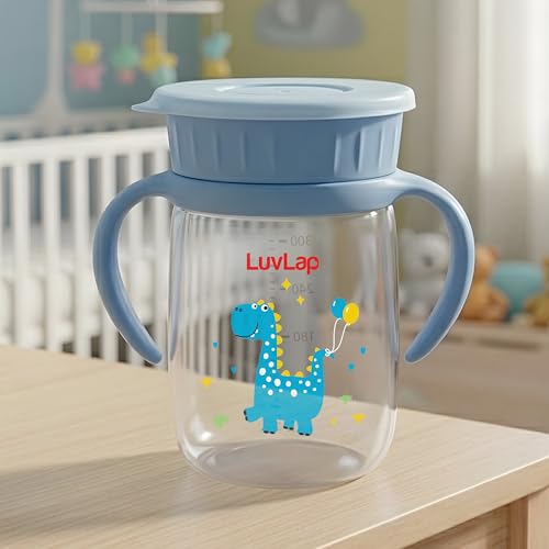 Image of LuvLap Shine 360 Soft Spout Trainer Sipper for Kids, 360ml, Leakproof & spillproof Sippy Cup for Kids, Twin Easy-Grip Handles, BPA-Free, Ergonomic Design, Dust Cover, Lightweight, 18 M+ (Blue)